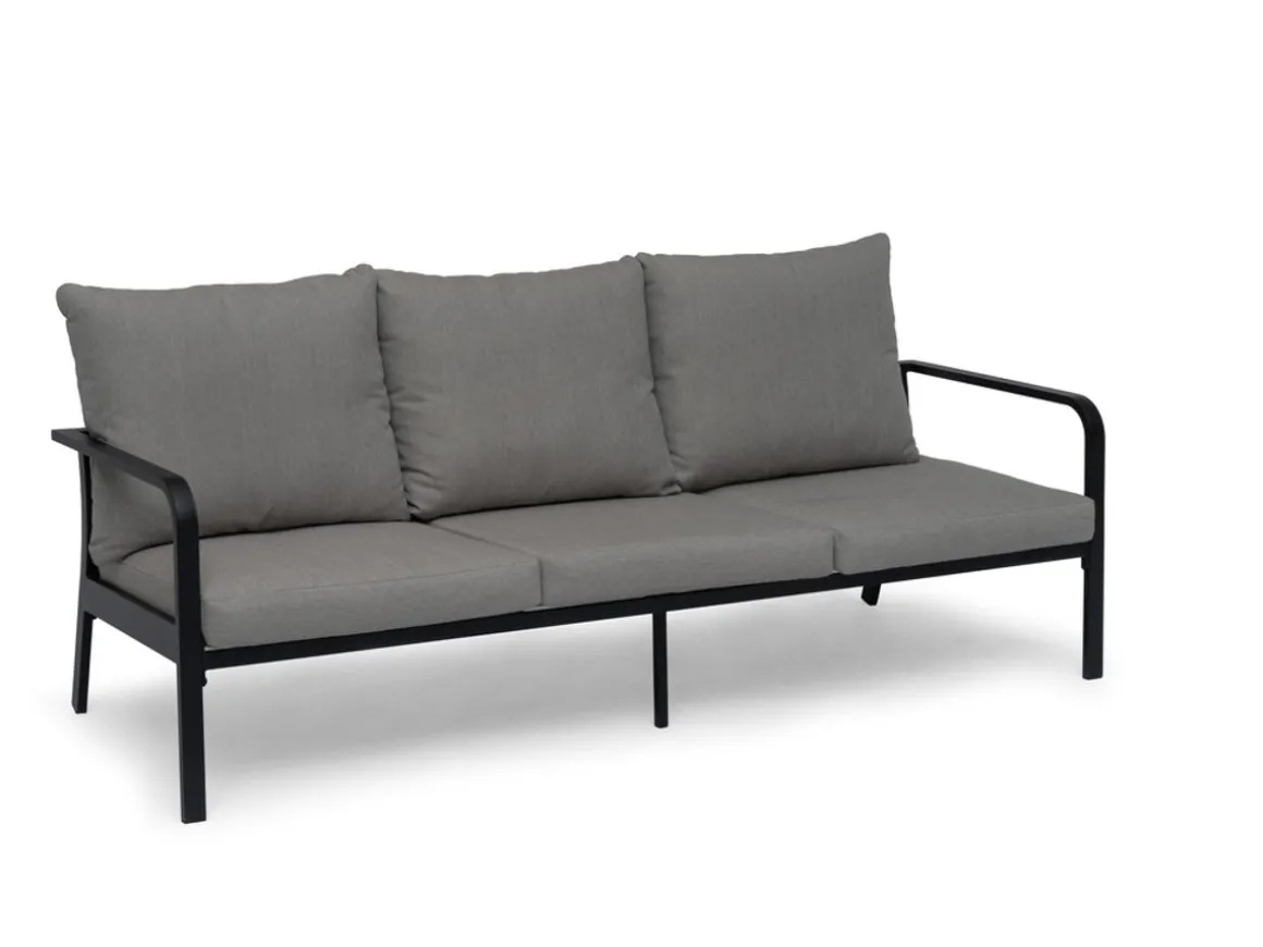 HÅNGER SOFFA SVART RAM DYNOR GRÅBEIGE